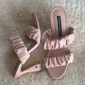 French Connection Ruched Heels in Pink